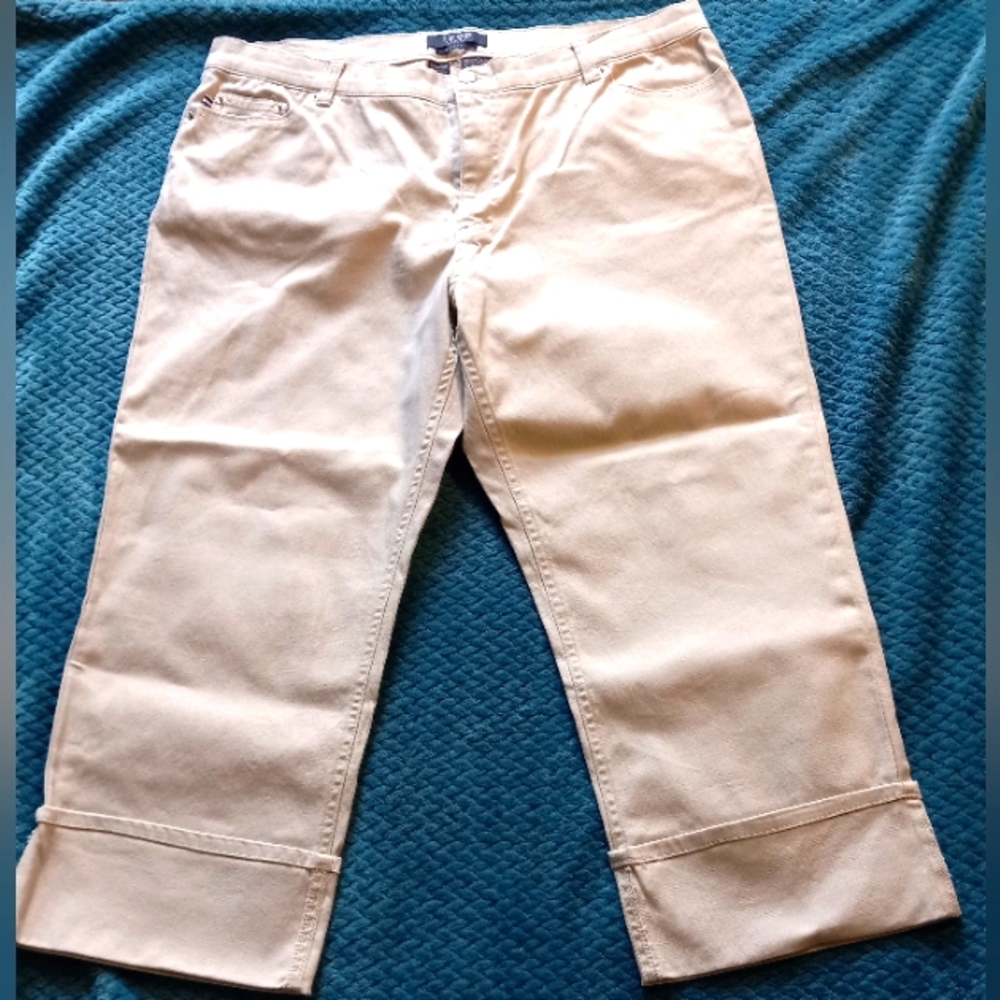 NWOT Beige Izod Mid-Calf Jeans
